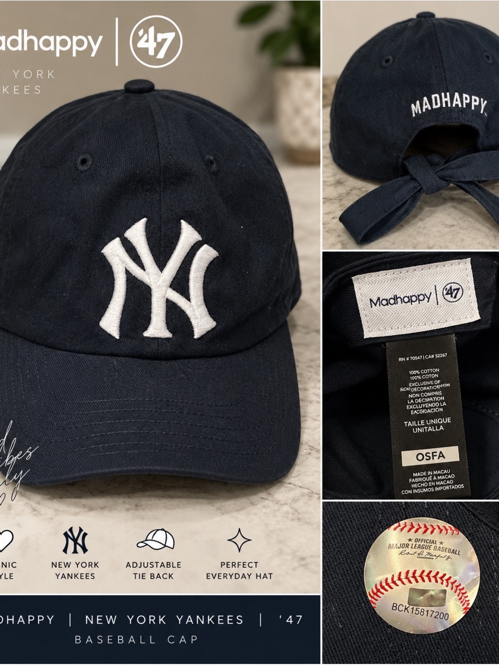 MadHappy x New York Yankees Navy Kids Baseball Cap